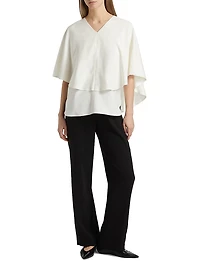 Arona V-Neck Cape Blouse