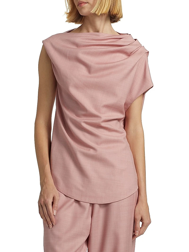 Lyra Draped Sleeveless Blouse
