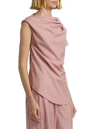 Lyra Draped Sleeveless Blouse