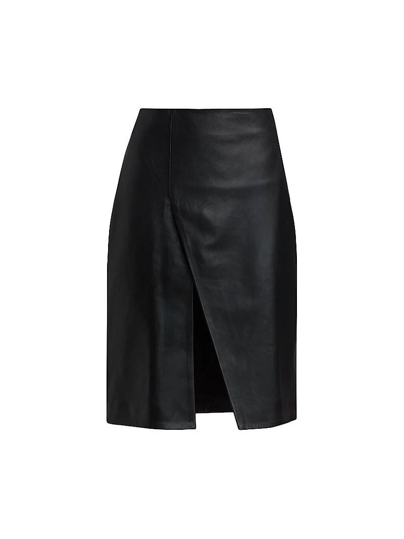 Ekare Leather Slit Skirt
