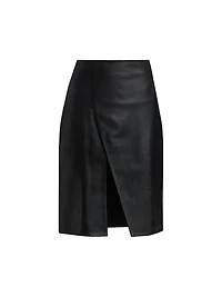 Ekare Leather Slit Skirt