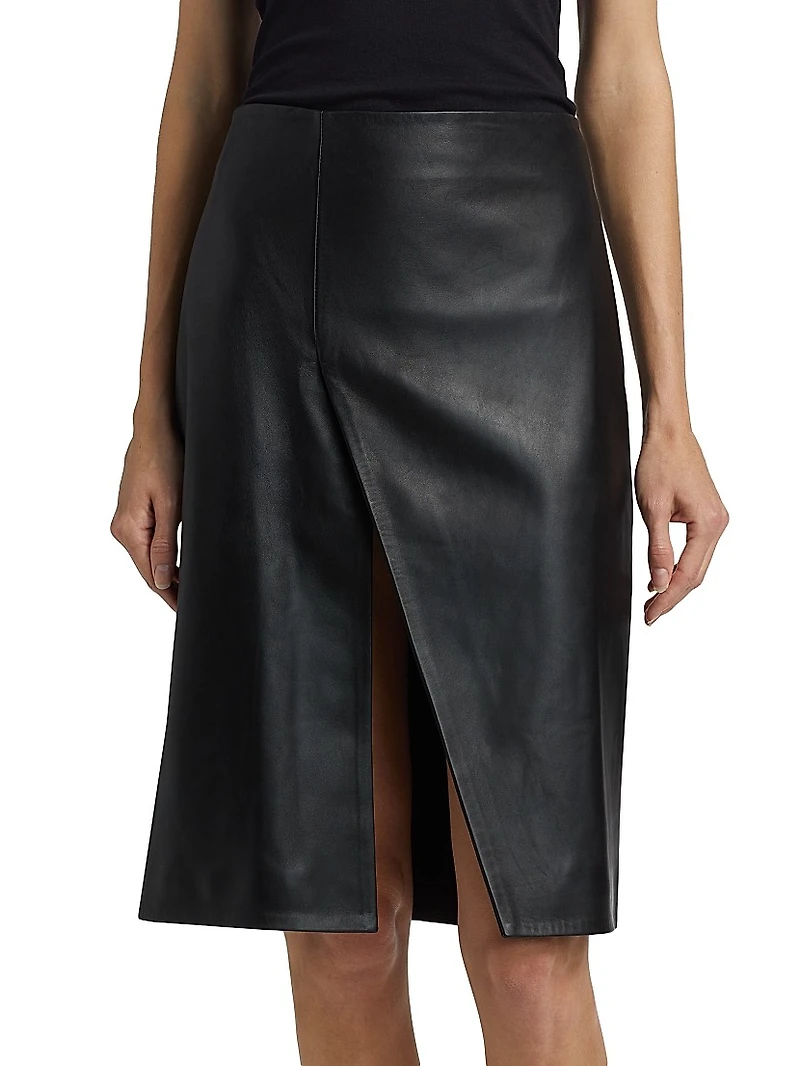Ekare Leather Slit Skirt
