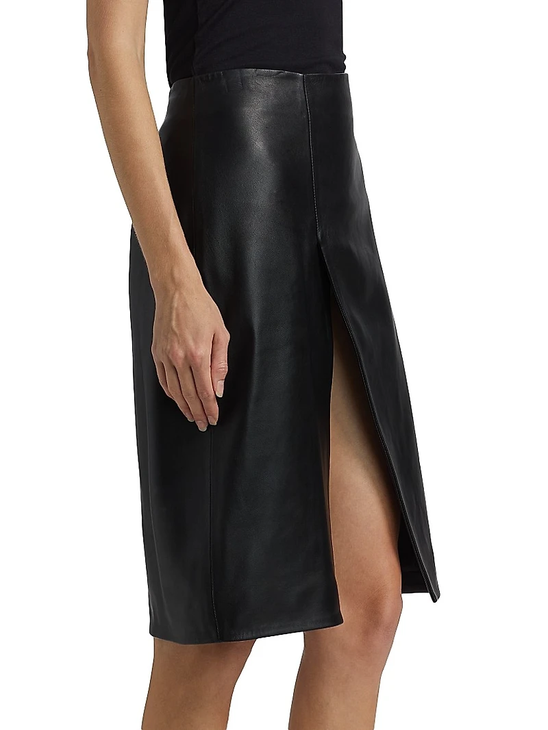 Ekare Leather Slit Skirt