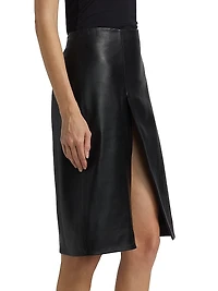 Ekare Leather Slit Skirt