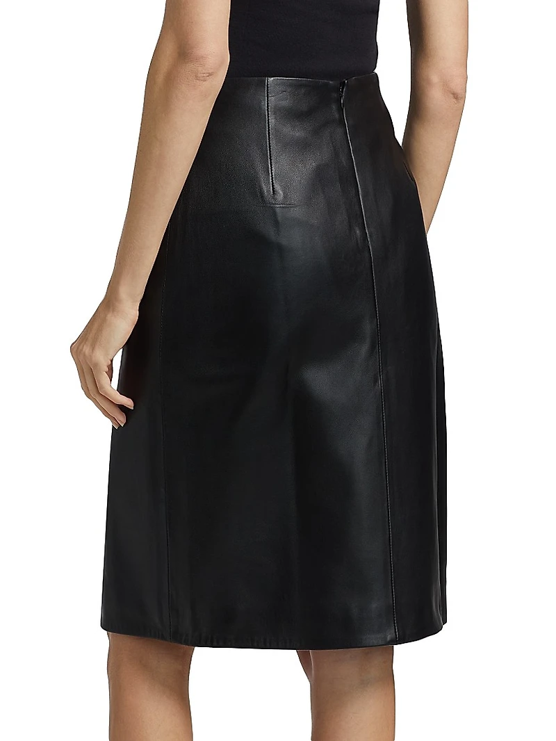 Ekare Leather Slit Skirt