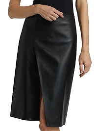 Ekare Leather Slit Skirt