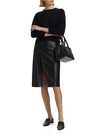 Ekare Leather Slit Skirt