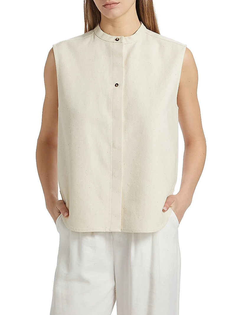 Lino Sleeveless Boxy Blouse