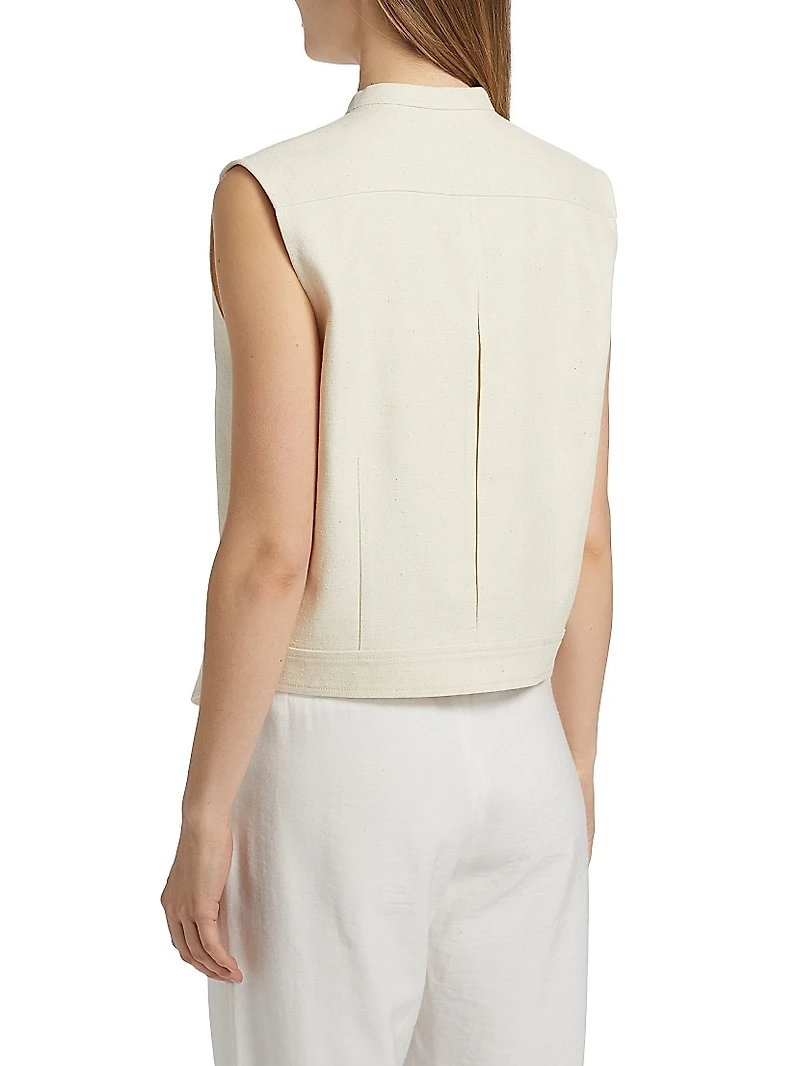 Lino Sleeveless Boxy Blouse