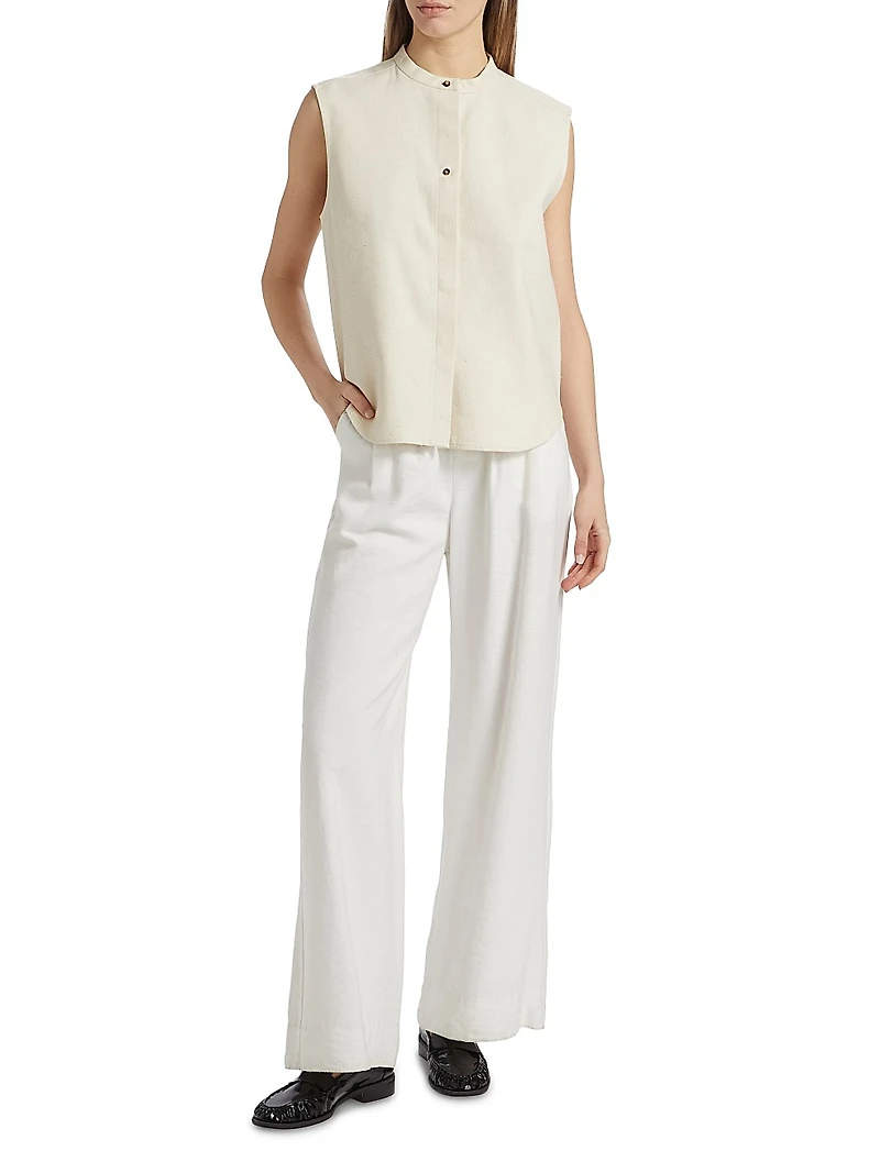 Lino Sleeveless Boxy Blouse