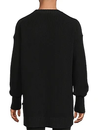 Stepped Hem Cotton Sweater