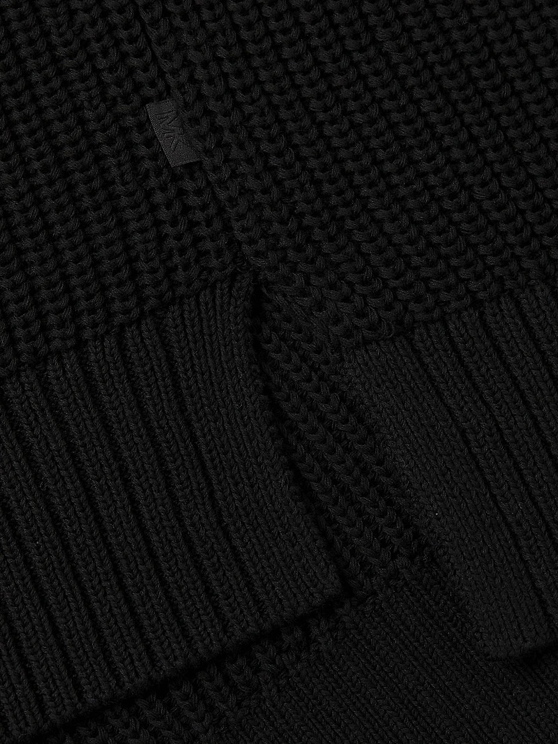 Stepped Hem Cotton Sweater