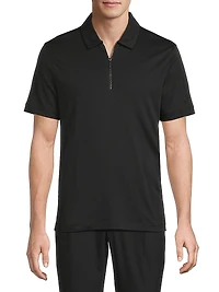 Sleek Interlock Zip Polo Shirt
