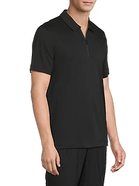 Sleek Interlock Zip Polo Shirt