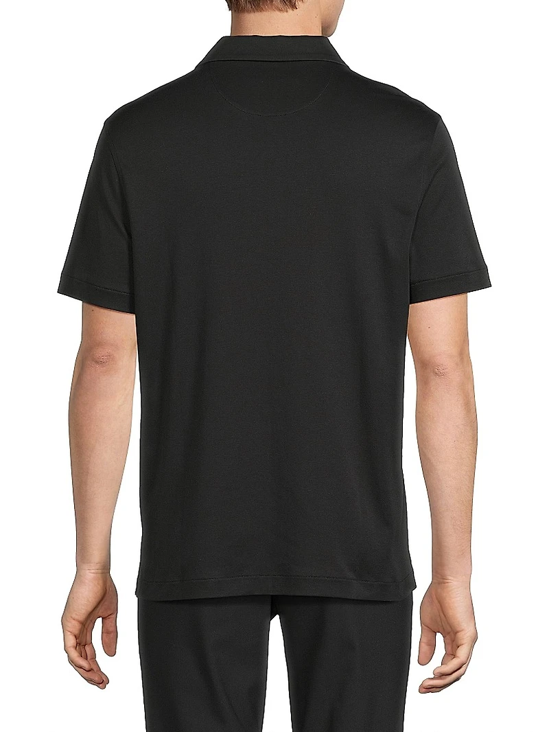 Sleek Interlock Zip Polo Shirt