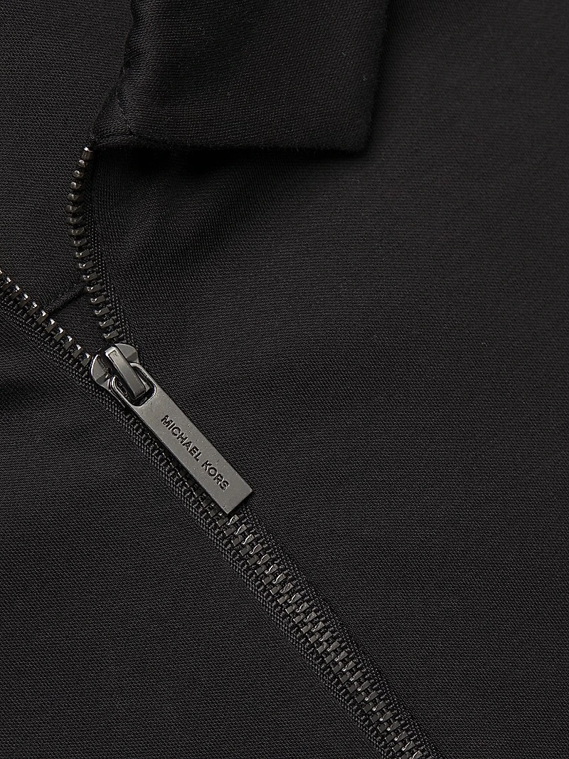 Sleek Interlock Zip Polo Shirt