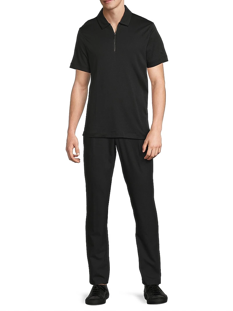 Sleek Interlock Zip Polo Shirt
