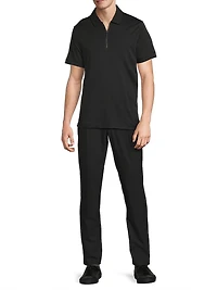 Sleek Interlock Zip Polo Shirt