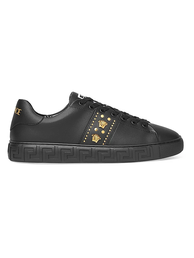 Medusa Studded Low-Top Sneakers