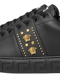 Medusa Studded Low-Top Sneakers
