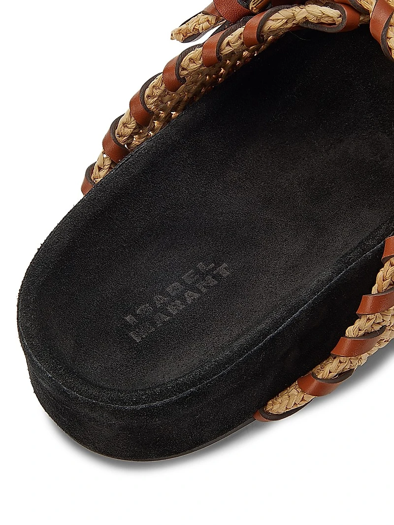 Lennyo Leather-Whipstiched Sandals