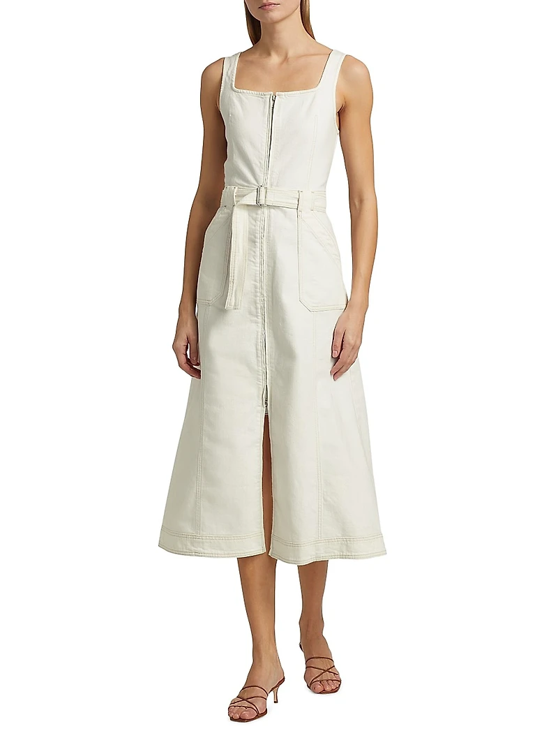 Manson Sleeveless Belted Midi Dress