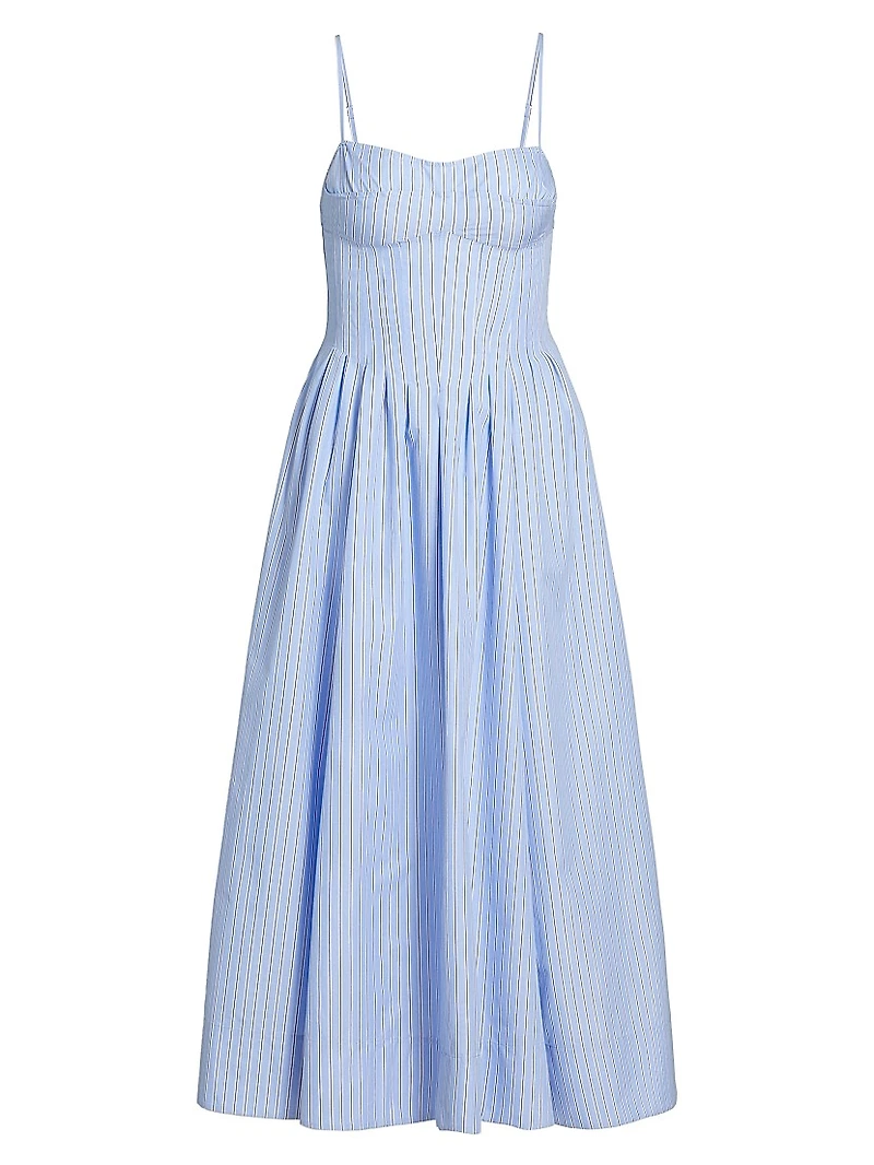 Kittiya Poplin Fit & Flare Midi-Dress
