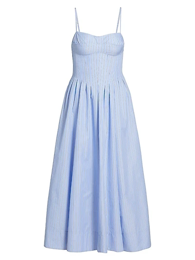 Kittiya Poplin Fit & Flare Midi-Dress