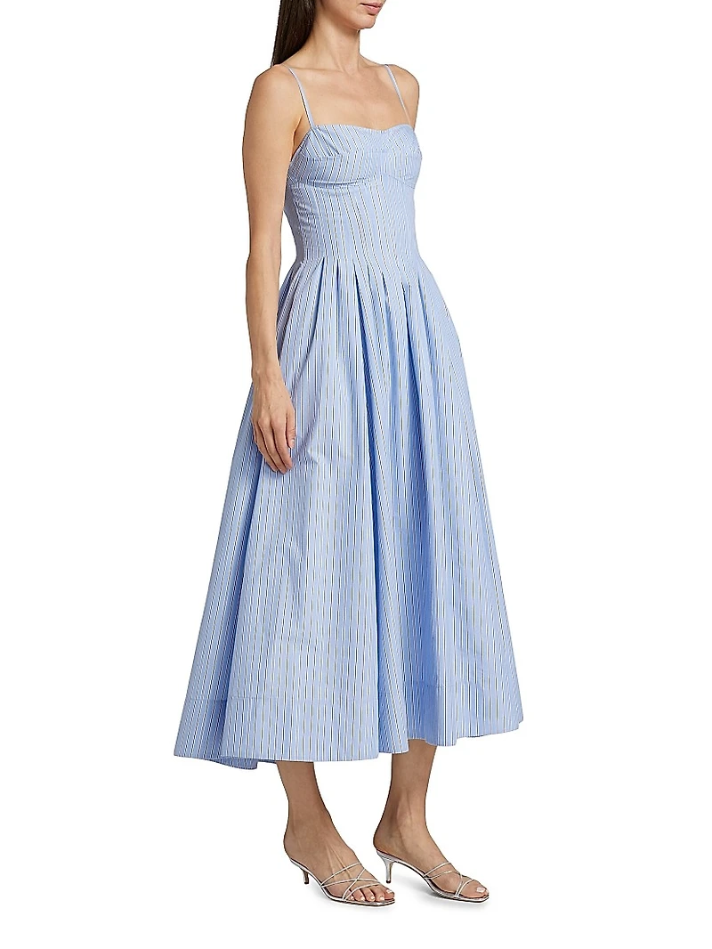 Kittiya Poplin Fit & Flare Midi-Dress