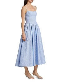 Kittiya Poplin Fit & Flare Midi-Dress