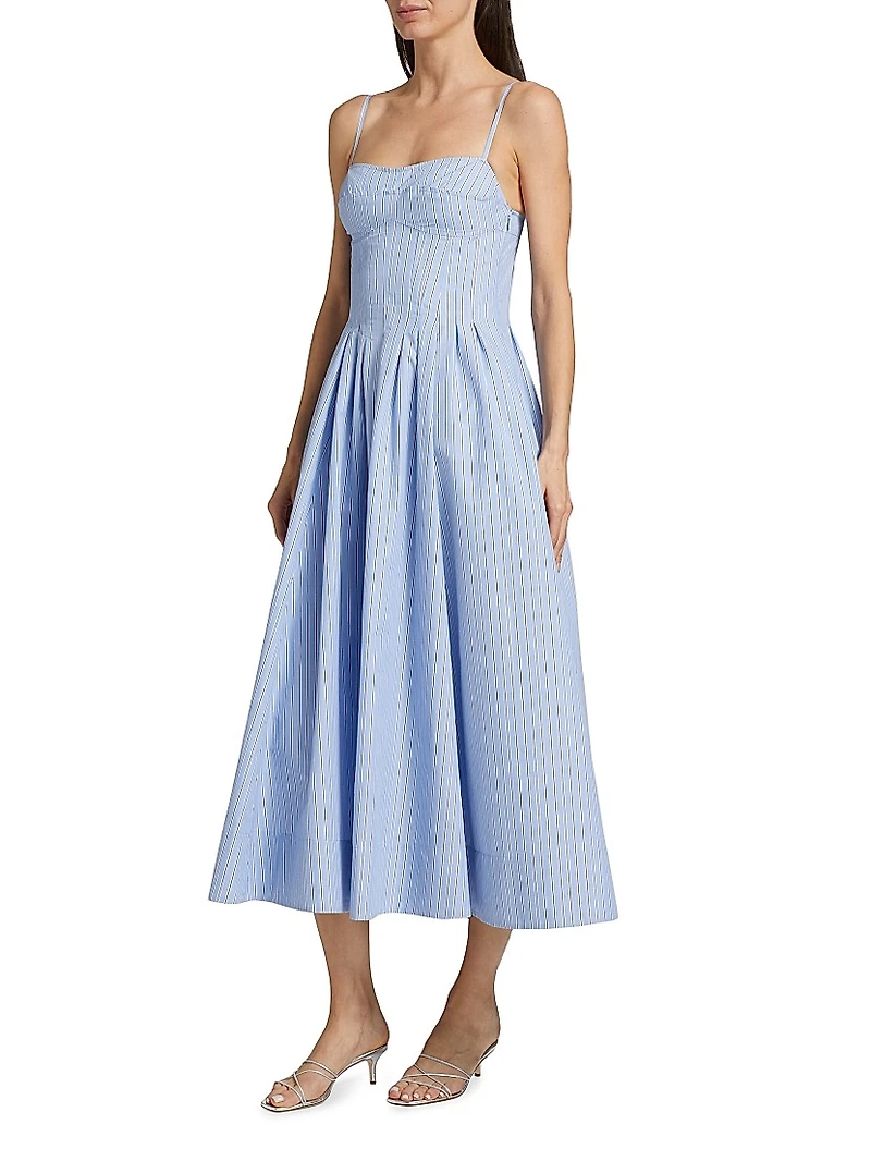 Kittiya Poplin Fit & Flare Midi-Dress
