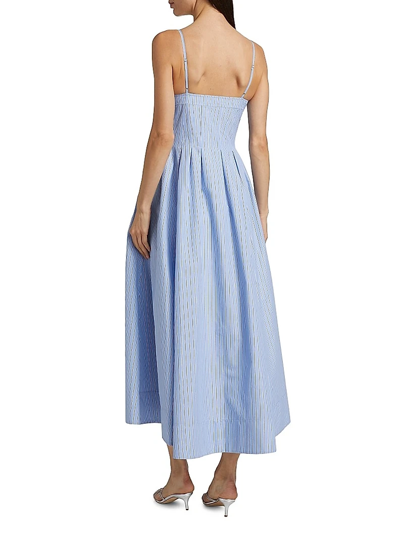 Kittiya Poplin Fit & Flare Midi-Dress