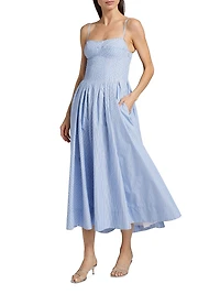 Kittiya Poplin Fit & Flare Midi-Dress
