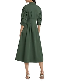 Jazz Pintucked Midi Shirtdress