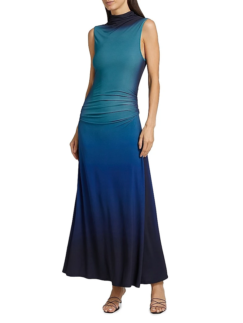 Aldina Ombré Fit & Flare Maxi Dress