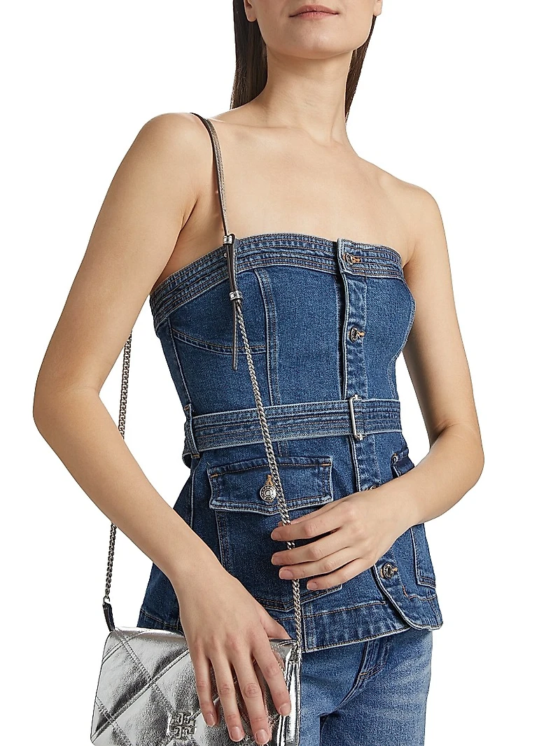 Cyan Belted Bustier Top