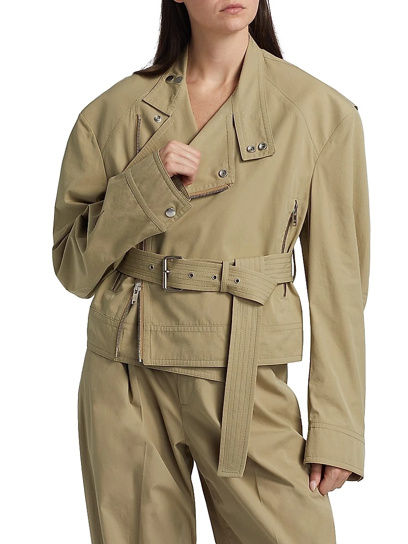 Compact Cotton Biker Jacket