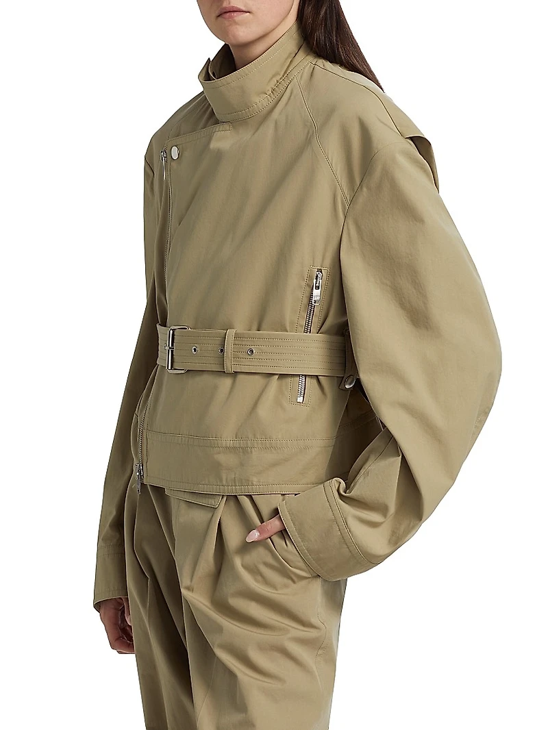 Compact Cotton Biker Jacket