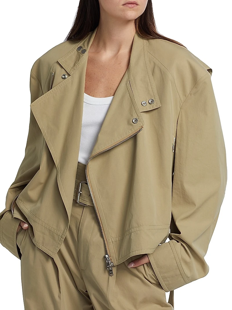 Compact Cotton Biker Jacket