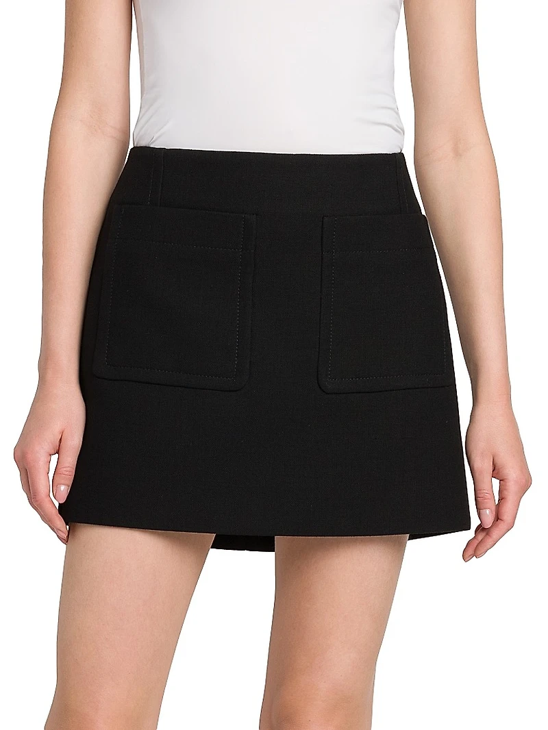Double Cotton A-Line Miniskirt