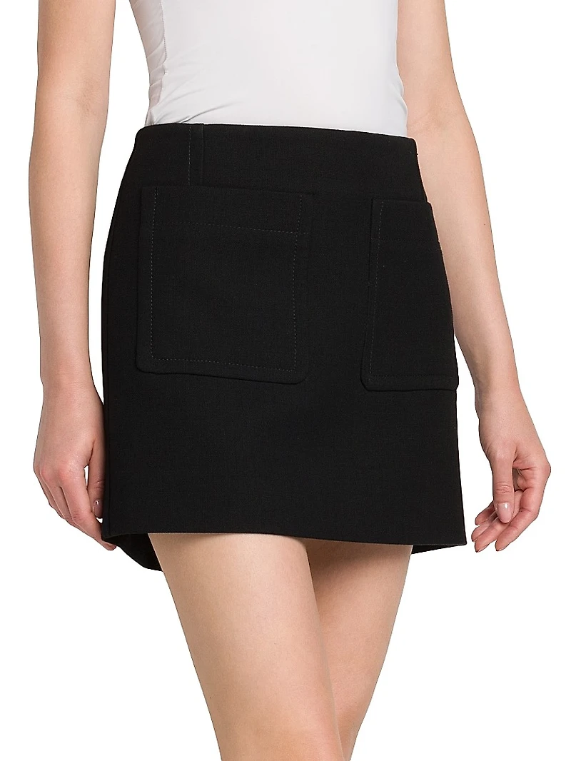 Double Cotton A-Line Miniskirt