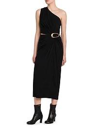 Crepe Jersey Cut-Out Midi-Dress