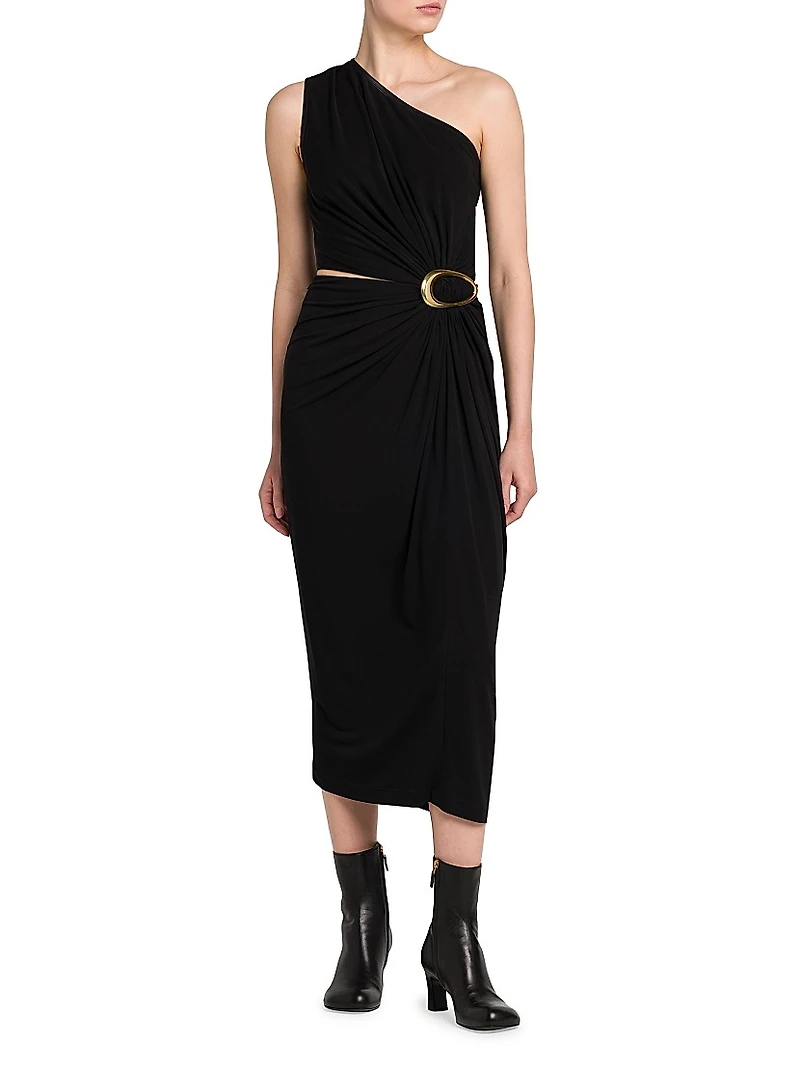 Crepe Jersey Cut-Out Midi-Dress