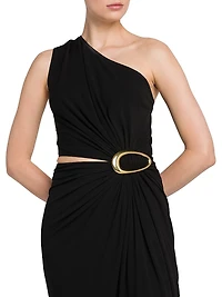 Crepe Jersey Cut-Out Midi-Dress