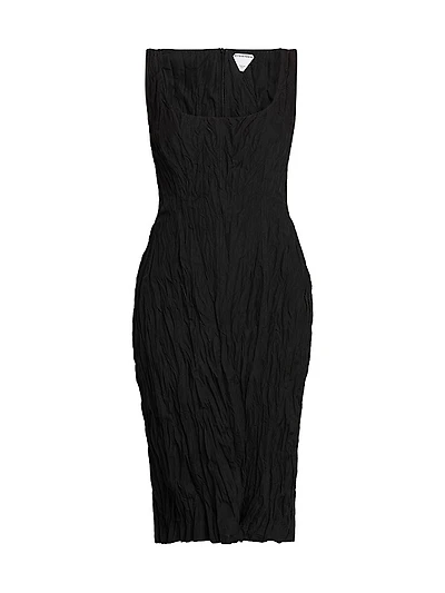 Technical Viscose Crinkle Dress