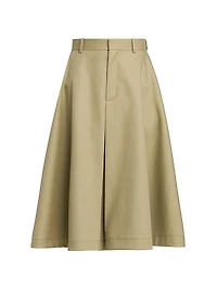 Fine Compact Cotton Twill Skirt