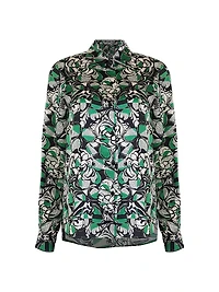 Graphic Floral Silk Shirt