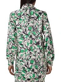 Graphic Floral Silk Shirt