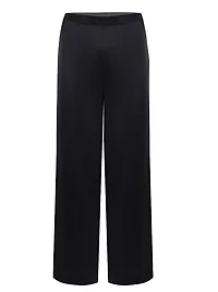 Silk Wide-Leg Flared Trousers