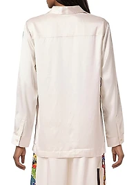Graphic Silk Button-Front Shirt